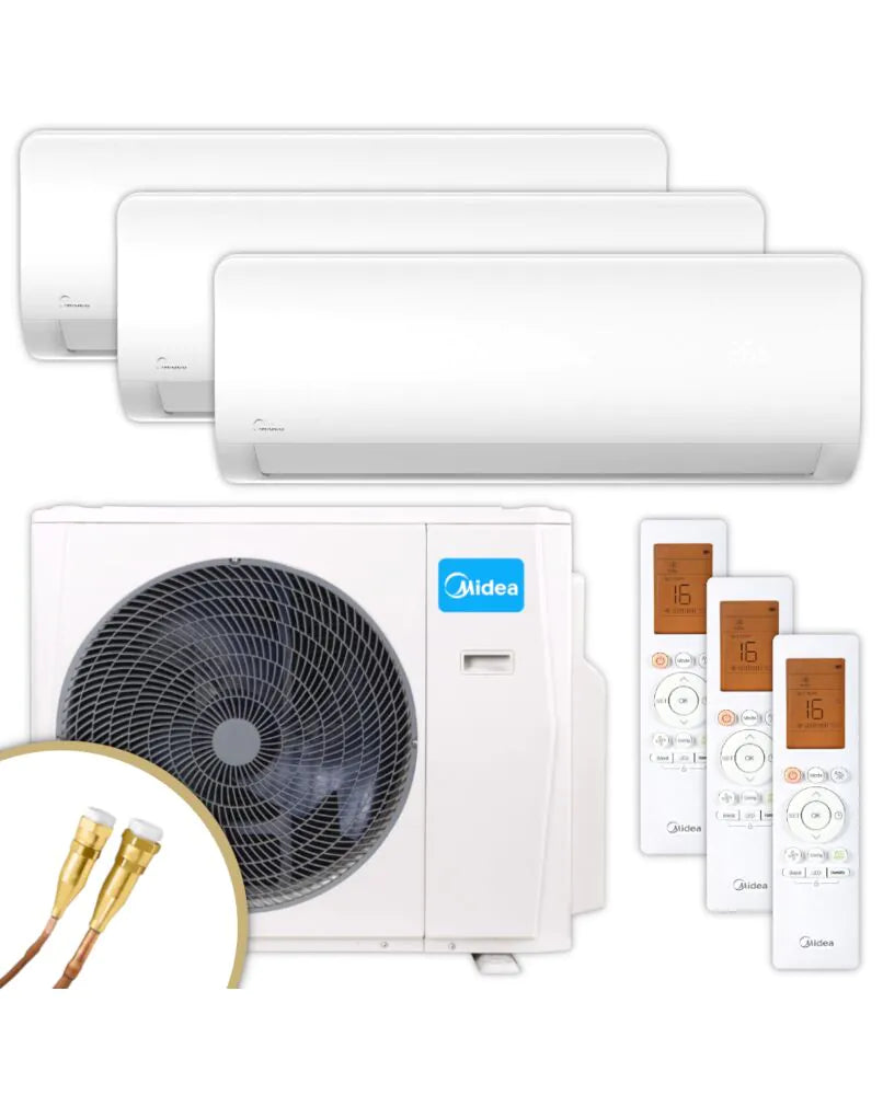MIDEA Multisplit Klimaanlage | XTREME SAVE PRO | 2x2,6 kW + 3,5 kW | Quick-Connect